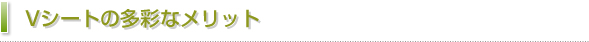 Vシートの多彩なメリット